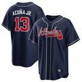 A.Braves #13 Ronald Acuna Jr. Player Navy Replica Ddoa Stitched Jerseys