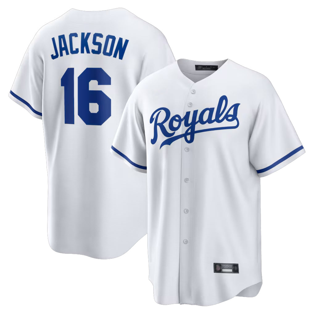 KC.Royals #16 Bo Jackson Player White Home Game Ddoa Stitched Jerseys