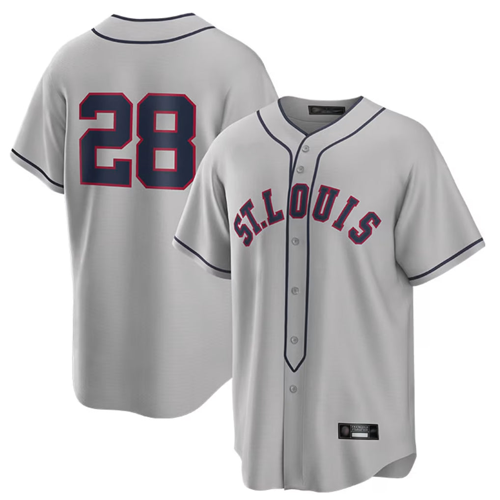 St. Louis Cardinals #28 Nolan Arenado Player Gray Home Replica Ddoa Stitched Jerseys