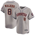 H.Astros #8 Christian Walker Player Gray Home Limited Ddoa Stitched Jerseys