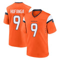 D.Broncos #9 Talanoa Hufanga Player Orange Home Game Ddoa Stitched Jerseys