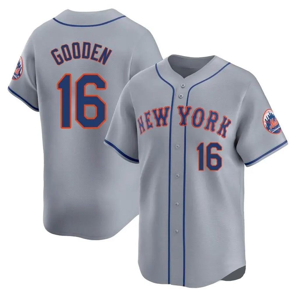 NY.Mets #16 Dwight Gooden Player Gray Road Limited Home Ddoa Stitched Jerseys