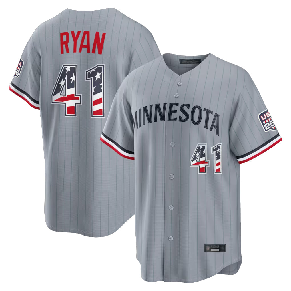M.Twins #41 Joe Ryan Player Gray USA 250 Fourth of July Limited Elite Home Game Ddoa250Ys Stitched Jerseys