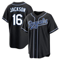 KC.Royals #16 Bo Jackson Player Black Carbon Fashion Home Game Ddoa Stitched Jerseys
