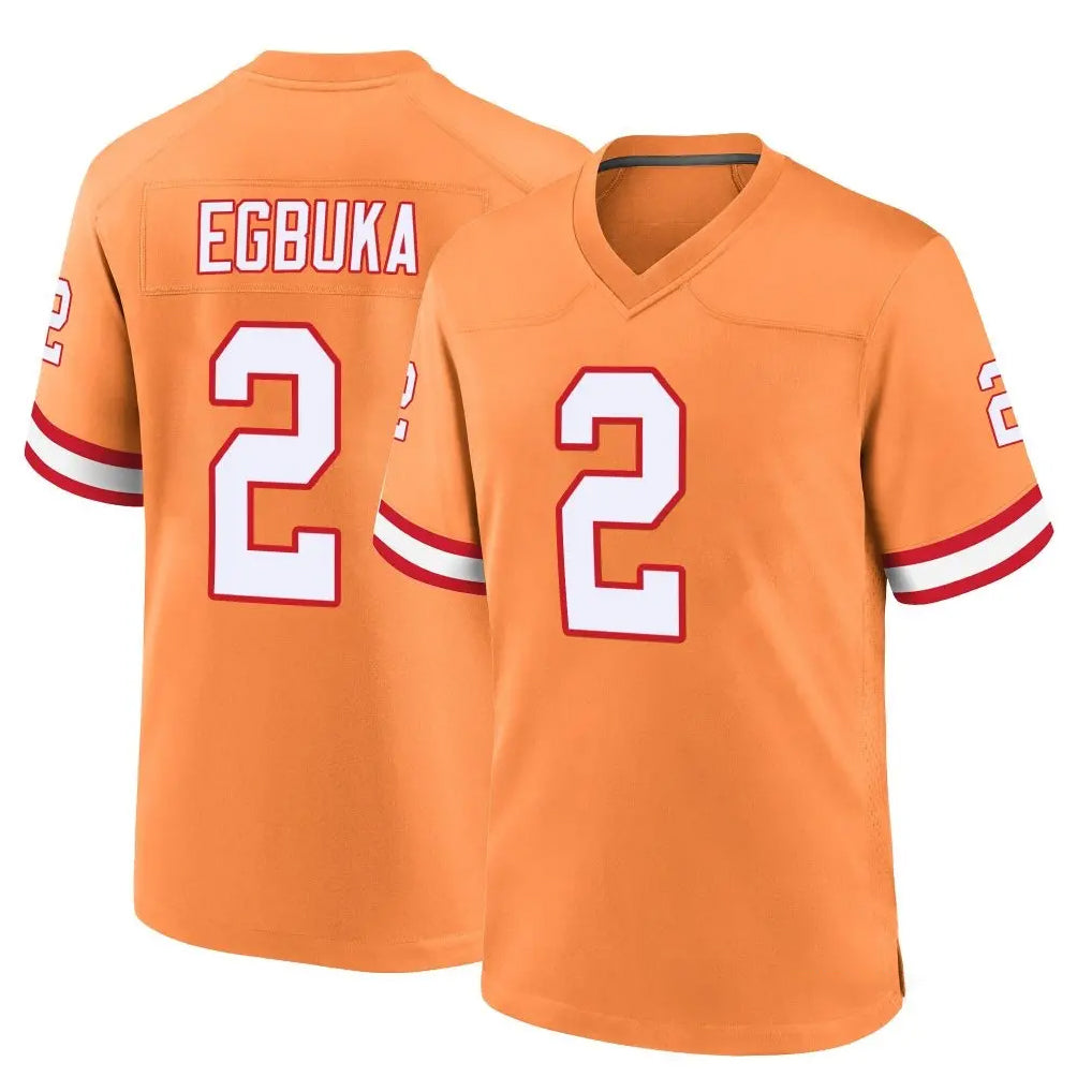 TB.Buccaneers #2 Emeka Egbuka Player Orange Throwback Home Game Ddoa Stitched Jerseys