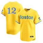 B.Red Sox #12 Connor Wong Player Yellow Limited Home Game Ddoa Stitched Jerseys