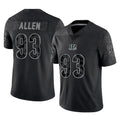 C.Bengals #93 Jonathan Allen Player Black Reflective Limited Game Ddoa Stitched Jerseys