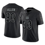 C.Bengals #93 Jonathan Allen Player Black Reflective Limited Game Ddoa Stitched Jerseys