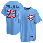 C.Cubs #23 Ryne Sandberg Player Light Blue Home Game Ddoa Stitched Jerseys