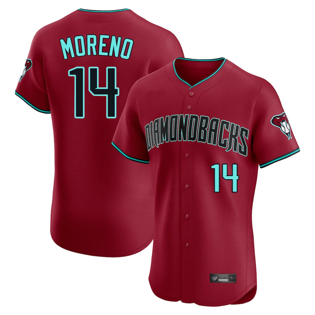 A.Diamondbacks #14 Gabriel Moreno Player Red Limited Elite Home Game Ddoa Stitched Jerseys