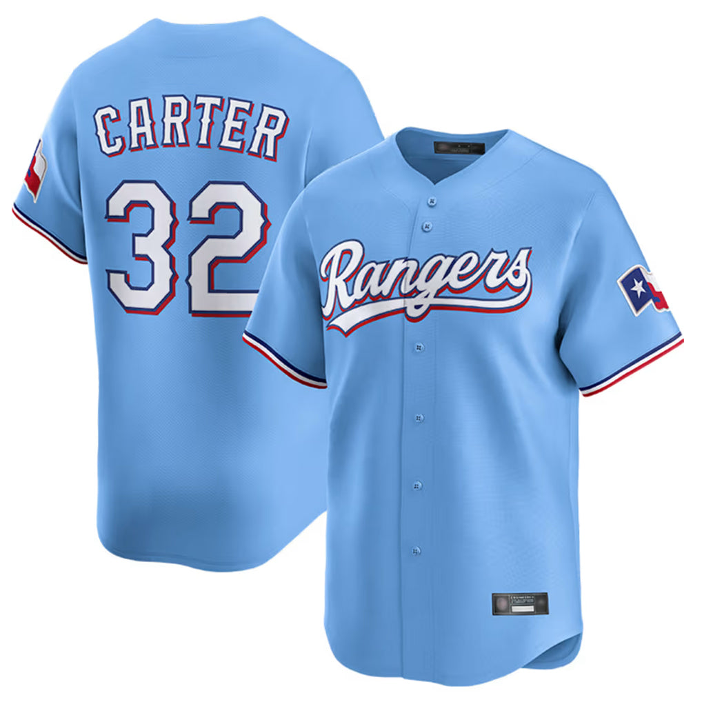 T.Rangers #32 Evan Carter Player Light Blue Home Limited Ddoa Stitched Jerseys