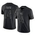 T.Titans #14 Carnell Tate Player Black Limited Reflective Home Game Ddoa Stitched Jerseys