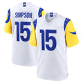 LA.Rams #15 Ty Simpson Player White Limited Home Game Ddoa Stitched Jerseys