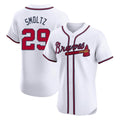 A.Braves #29 John Smoltz Player White Limited Elite Home Game Ddoa Stitched Jerseys
