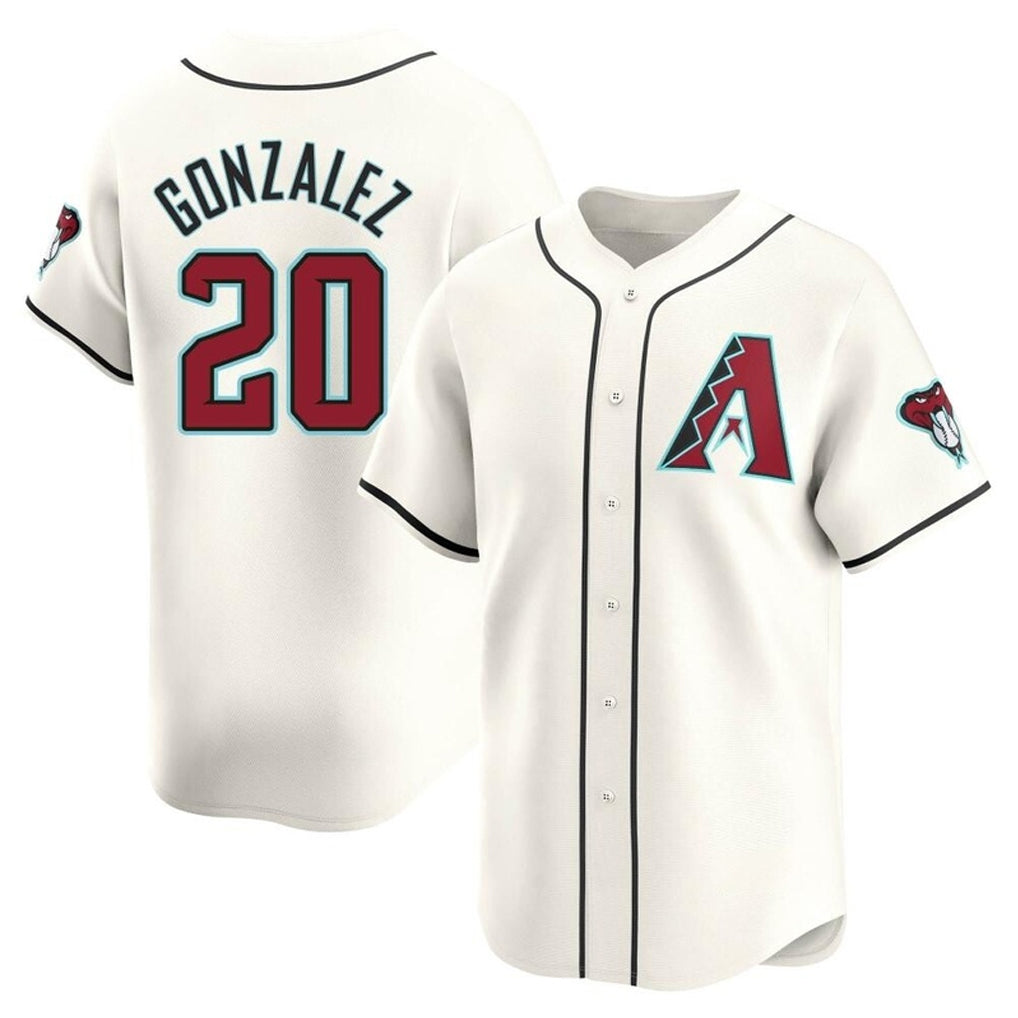 A.Diamondbacks #20 Luis Gonzalez Player Cream Limited Home Game Ddoa Stitched Jerseys