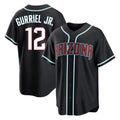 A.Diamondbacks #12 Lourdes Gurriel Jr Player Black Home Game Ddoa Stitched Jerseys