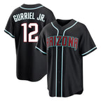 A.Diamondbacks #12 Lourdes Gurriel Jr Player Black Home Game Ddoa Stitched Jerseys