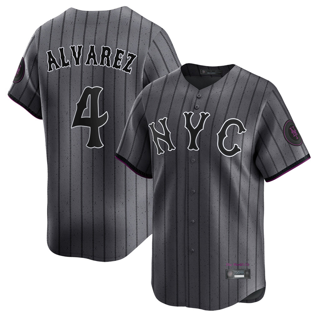 NY.Mets #4 Francisco Alvarez Player Gray City Connect Limited Ddoa Stitched Jerseys