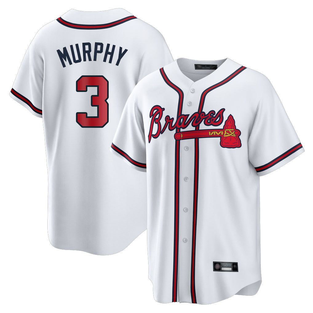 A.Braves #3 Dale Murphy Player White Home Game Ddoa Stitched Jerseys