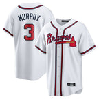 A.Braves #3 Dale Murphy Player White Home Game Ddoa Stitched Jerseys