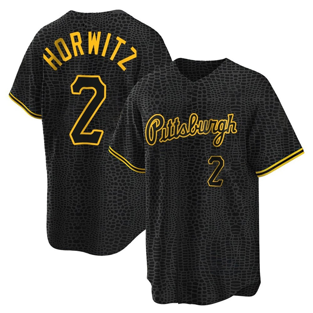 P.Pirates #2 Spencer Horwitz Player Black Snake Skin City Home Limited Ddoa Stitched Jerseys