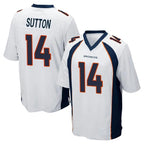 D.Broncos #14 Courtland Sutton Player White Game Ddoa Stitched Jerseys