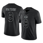 GB.Packers #9 Christian Watson Player Black Reflective Limited Home Game Ddoa Stitched Jerseys