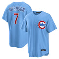 C.Cubs #7 Dansby Swanson Player Light Blue Home Game Ddoa Stitched Jerseys