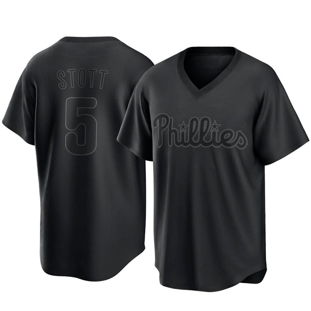 P.Phillies #5 Bryson Stott Player Black Pitch Fashion Limited T-shirt Ddoa Stitched Jerseys