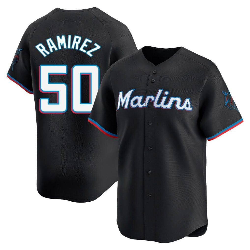 M.Marlins #50 Agustin Ramirez Player Black  Home Limited Ddoa Stitched Jerseys