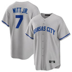 KC.Royals #7 Bobby Witt Jr. Player Gray Game Home Ddoa Stitched Jerseys