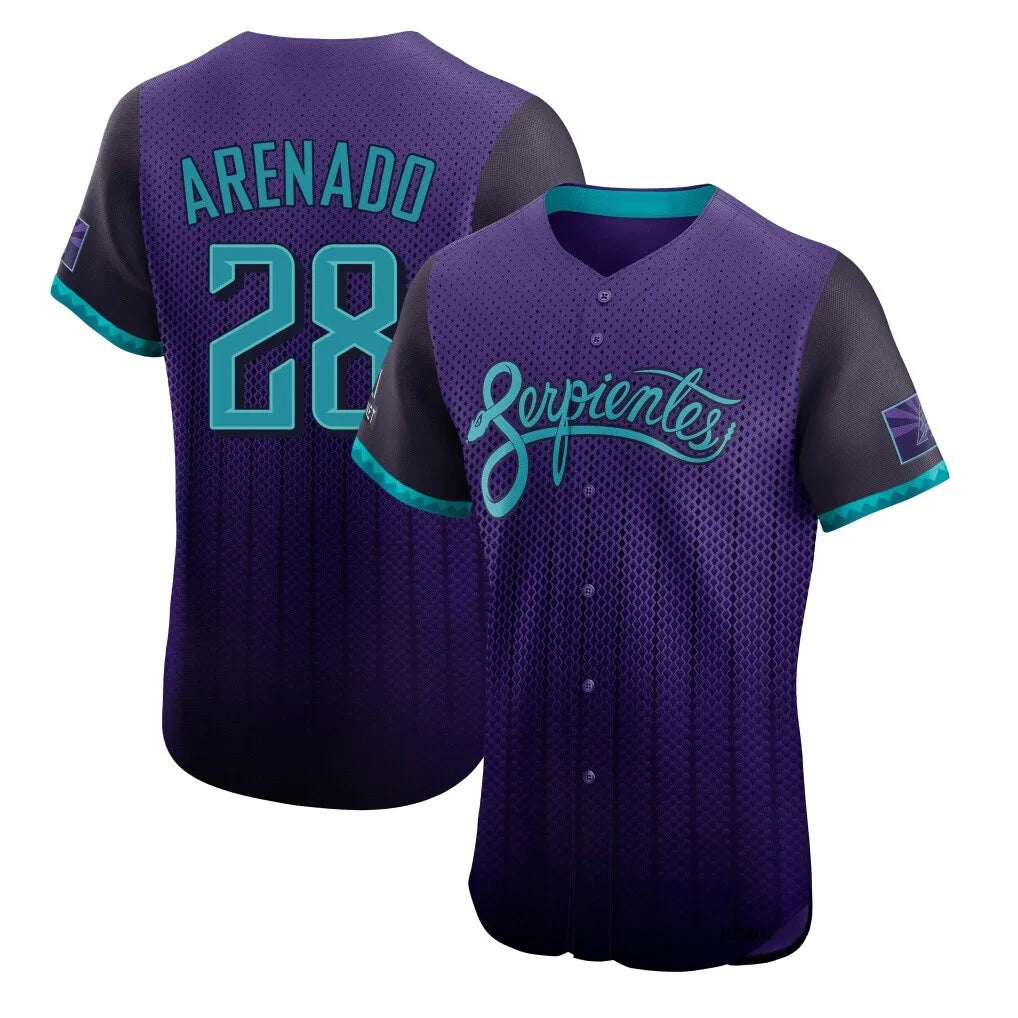 A.Diamondbacks #28 Nolan Arenado Player Purple City Connect Limited Elite Home Game Ddoa Stitched Jerseys