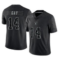 LV.Raiders #14 Matt Gay Player Black Reflective Limited Game Ddoa Stitched Jerseys