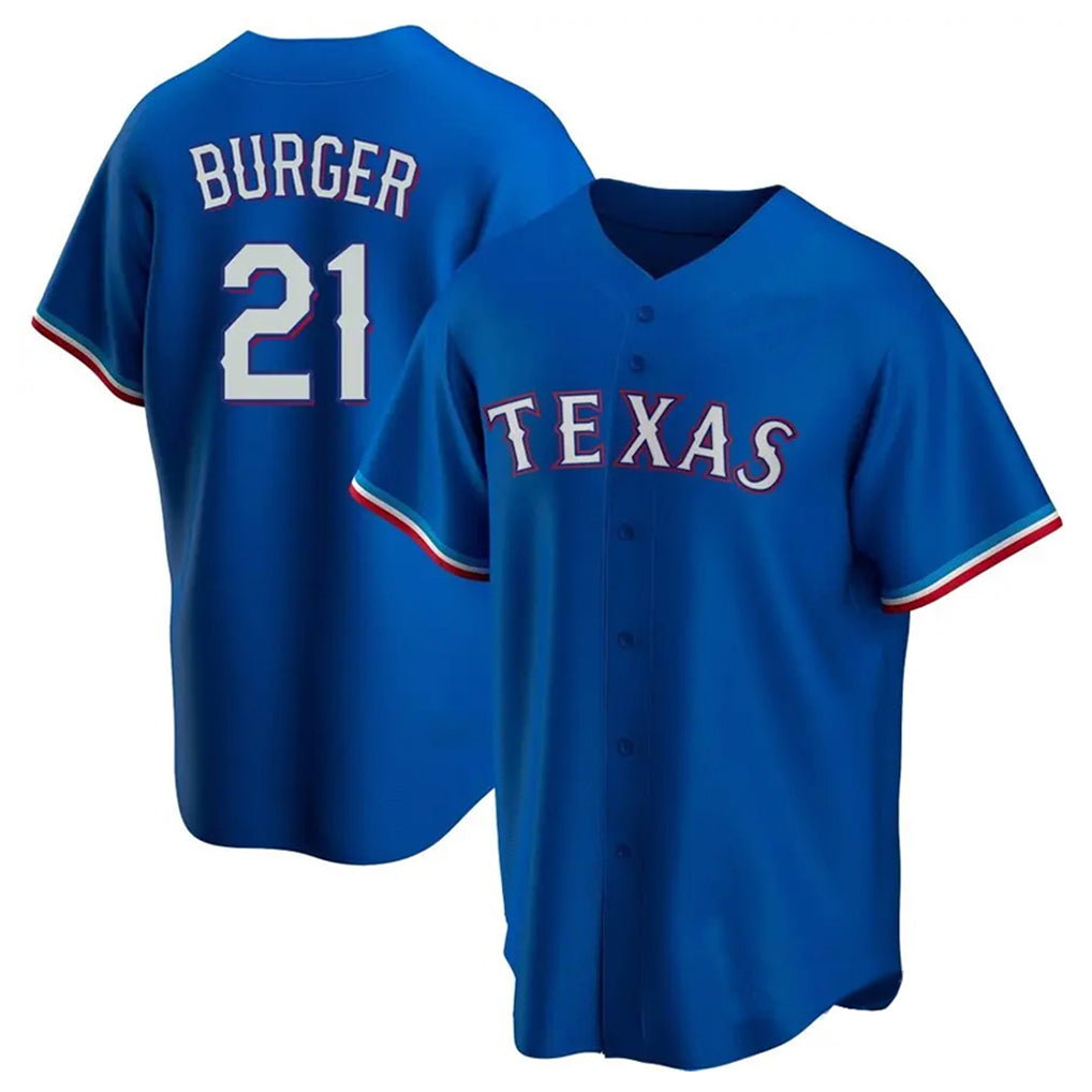 T.Rangers #21 Jake Burger Player Royal Home Replica Game Ddoa Stitched Jerseys