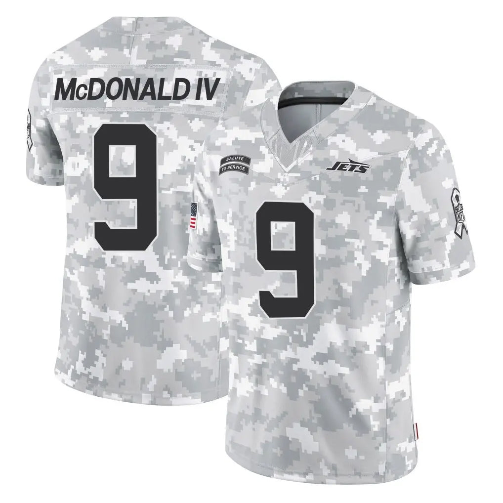 NY.Jets #9 Will McDonald IV Player Arctic Camo Salute to Service Limited Game Ddoa Stitched Jerseys