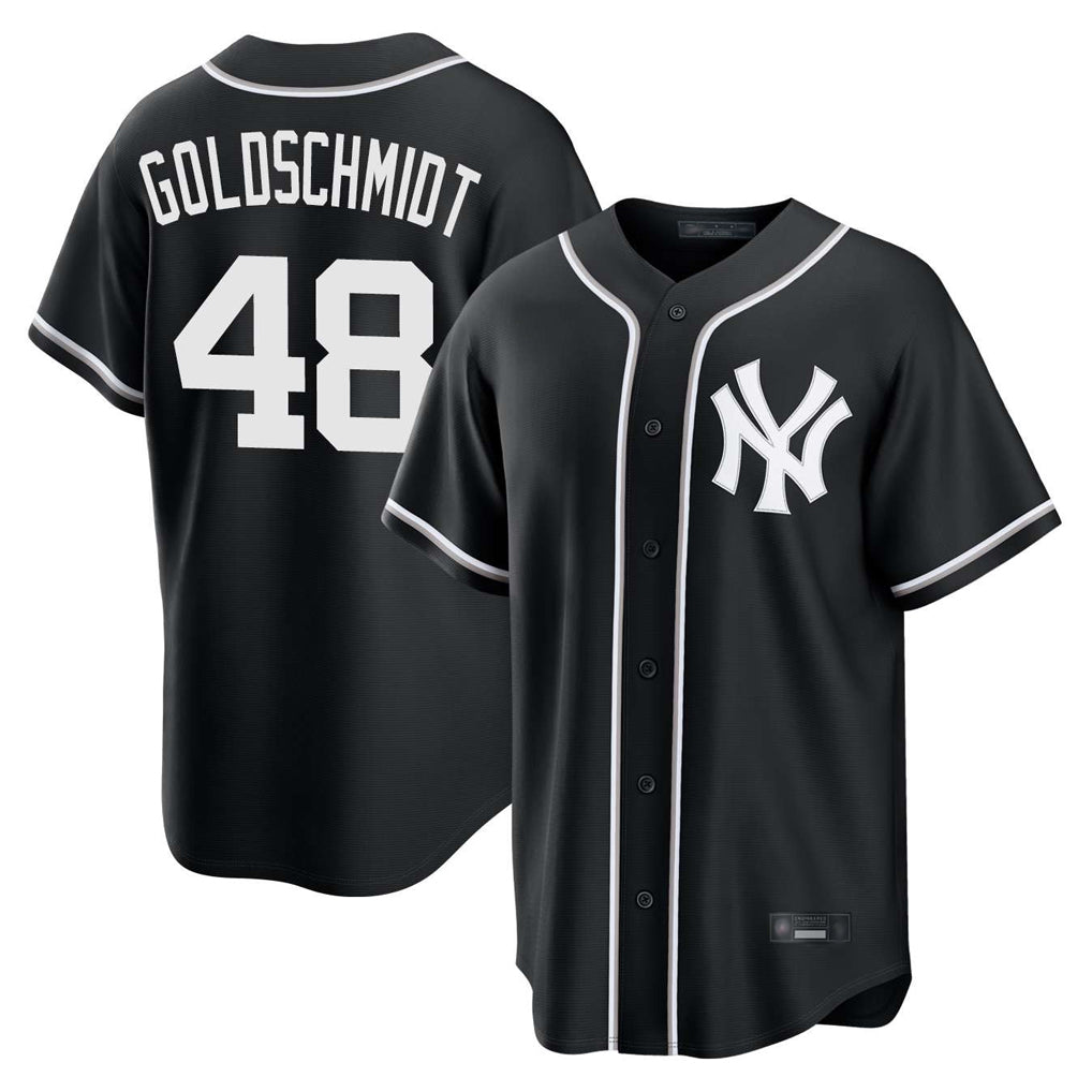NY.Yankees #48 Paul Goldschmidt Player Black Out Game Home Ddoa Stitched Jerseys