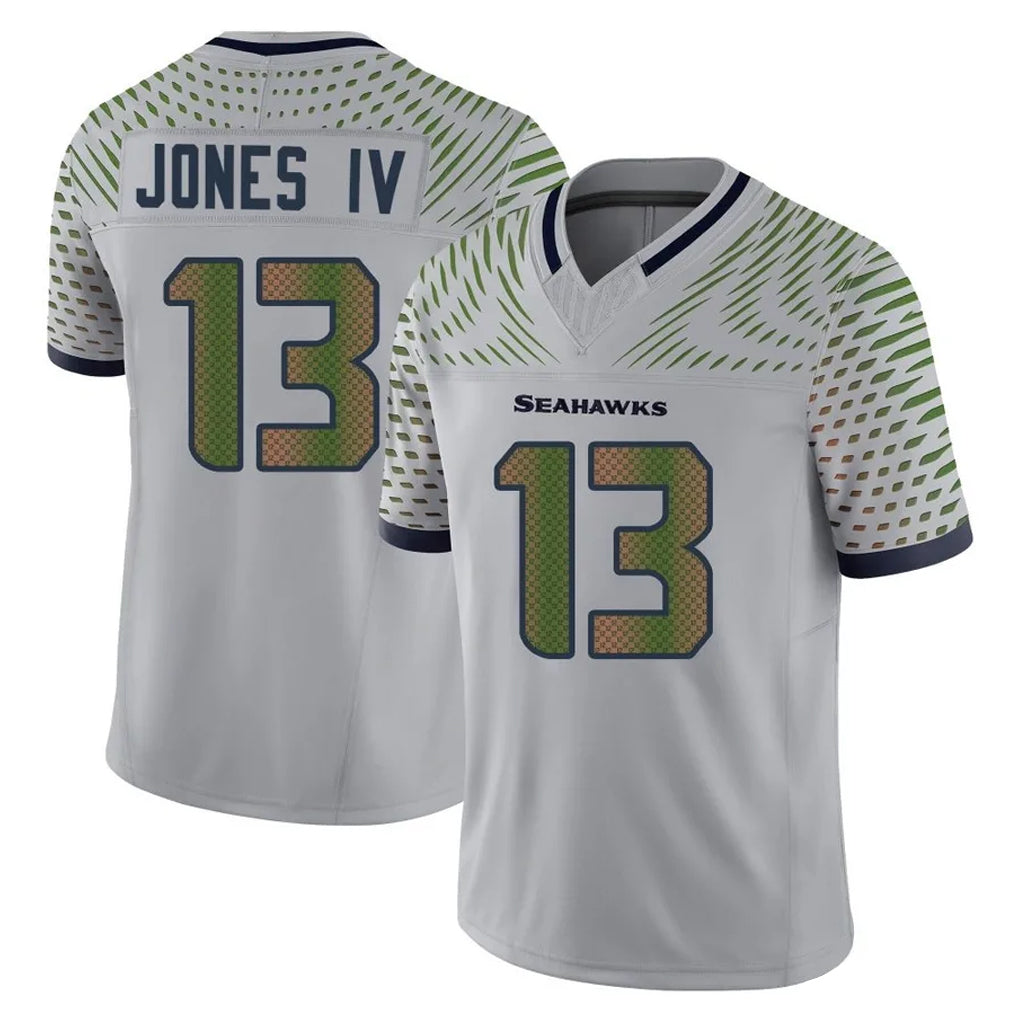 S.Seahawks #13 Ernest Jones IV Player Grey Limited 2025 Rivalries Collection Home Game Ddoa Stitched Jerseys