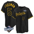 LA.Dodgers #5 Freddie Freeman Player Black Gold World Series Limited Home Ddoa Stitched Jerseys