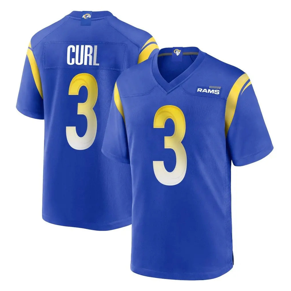 LA.Rams #3 Kam Curl Player Royal Home Game Ddoa Stitched Jerseys