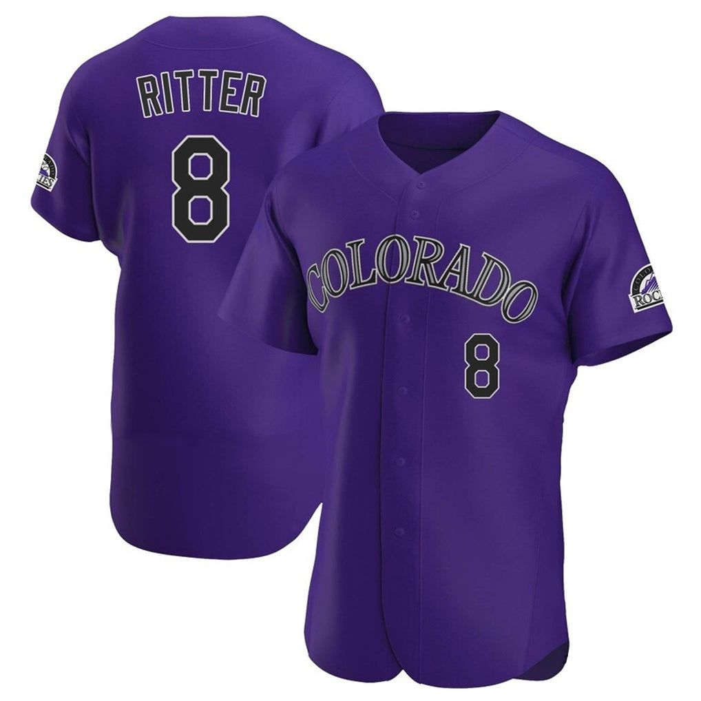 C.Rockies #8 Ryan Ritter Player Purple Limited Elite Home Ddoa Stitched Jerseys