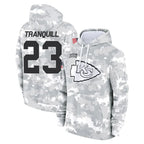 KC.Chiefs #23 Drue Tranquill Player Arctic Camo Salute to Service Hoodies Limited Game Ddoa Stitched Jerseys