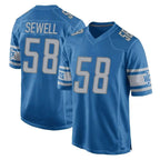 D.Lions #58 Penei Sewell Player Blue Home Game Ddoa Stitched Jerseys