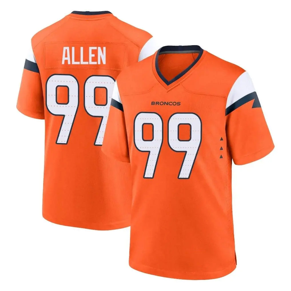 D.Broncos #99 Zach Allen Player Orange Home Game Ddoa Stitched Jerseys
