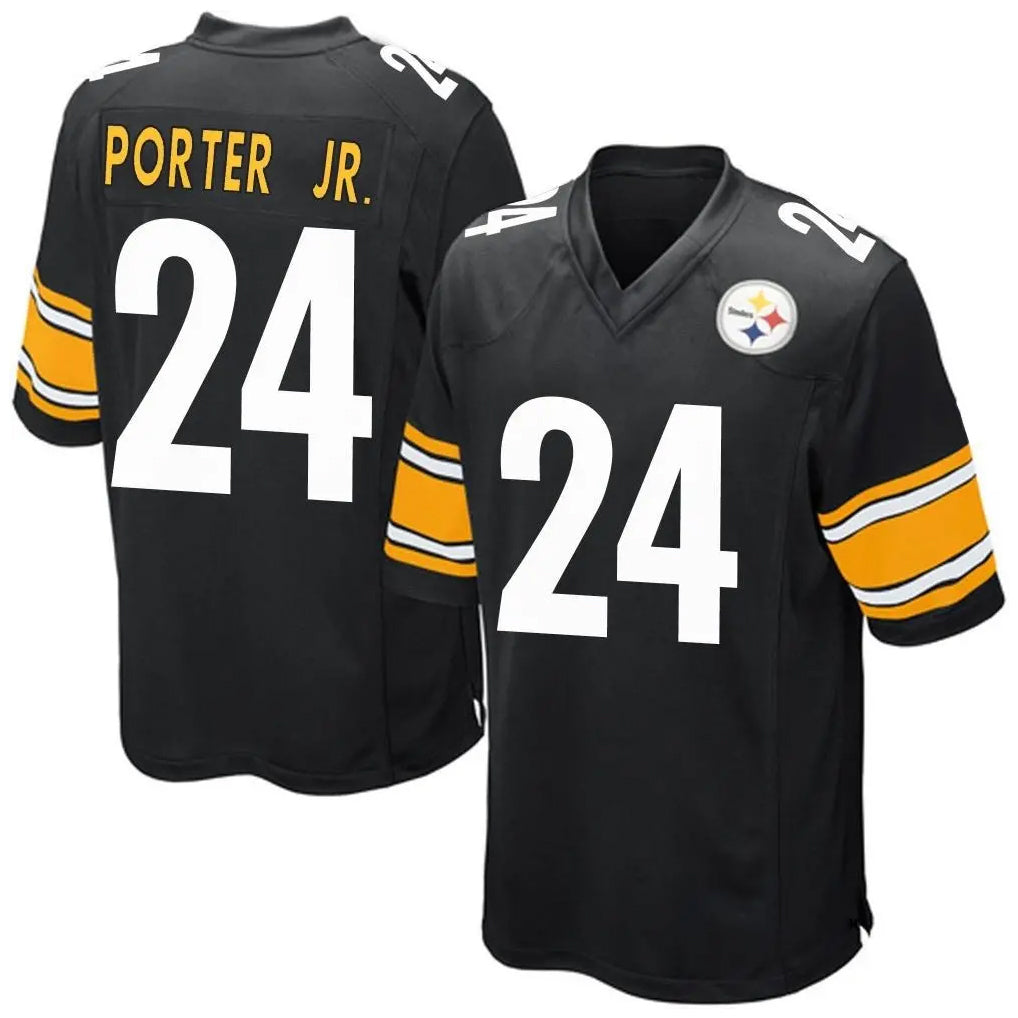 P.Steelers #24 Joey Porter Jr. Player Black Game Home Ddoa Stitched Jerseys