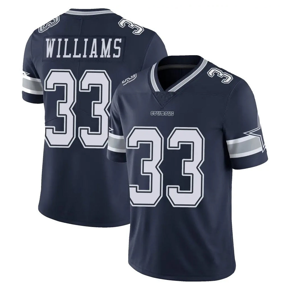 D.Cowboys #33 Javonte Williams Player Navy Vapor Untouchable Limited Home Game Ddoa Stitched Jerseys