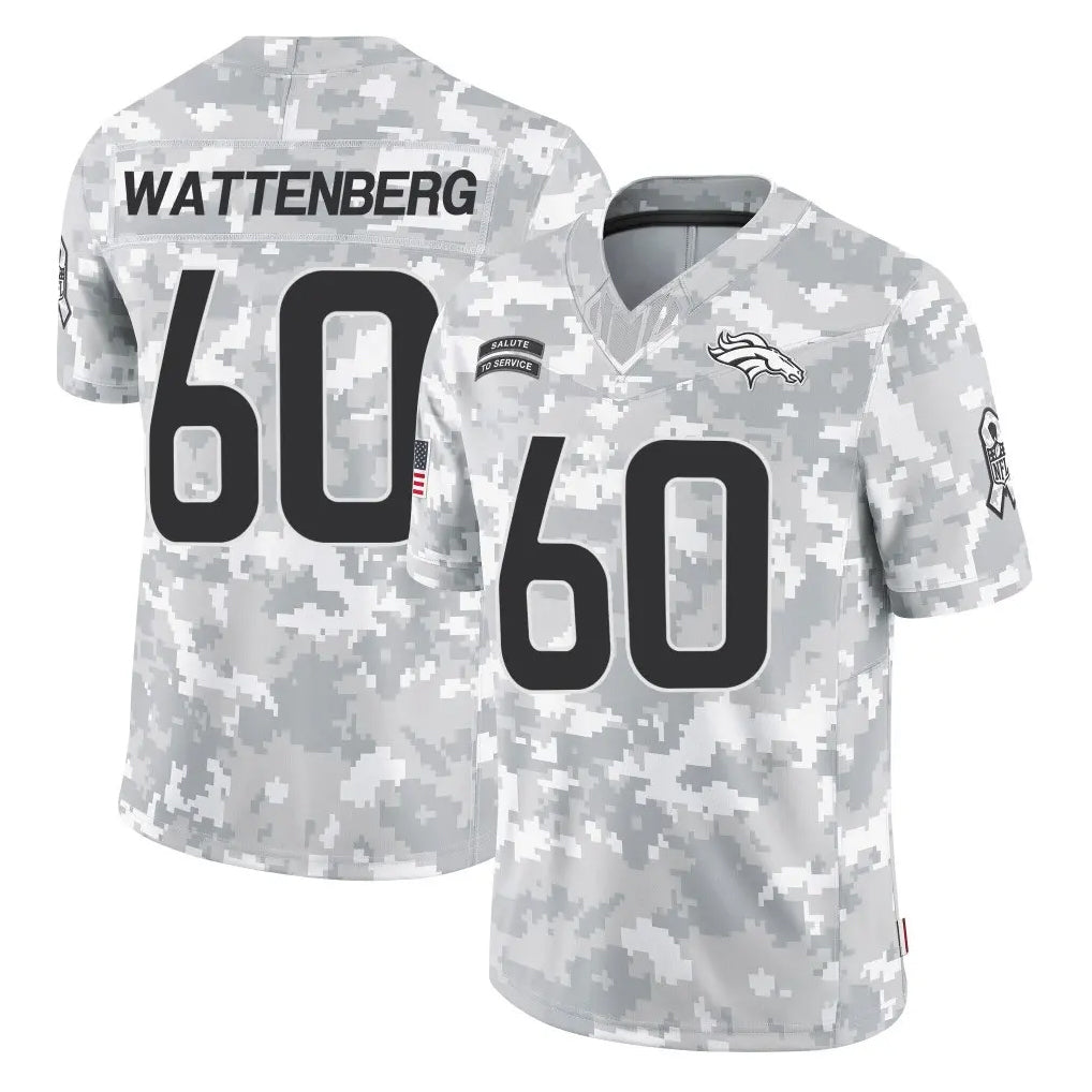 D.Broncos #60 Luke Wattenberg Player Arctic Camo Salute To Service Limited Ddoa Stitched Jerseys