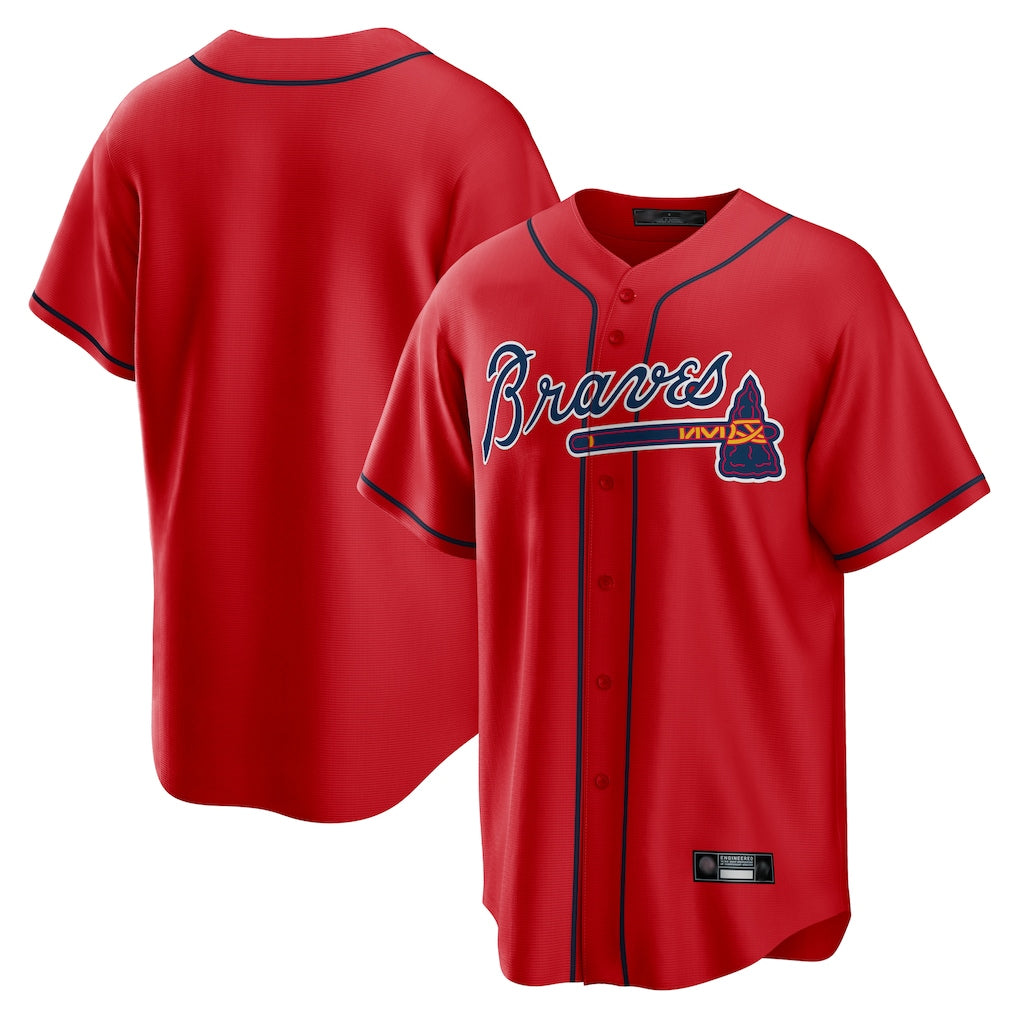 A.Braves ## Braves Blank Player Red Home Game Ddoa Stitched Jerseys