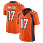 D.Broncos #17 Jaylen Waddle Player Orange Color Vapor Untouchable Limited Game Ddoa Stitched Jerseys