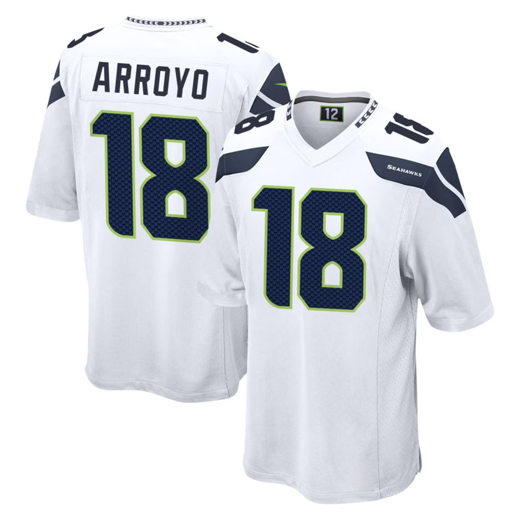 S.Seahawks #18 Elijah Arroyo Player White Home Game Ddoa Stitched Jerseys