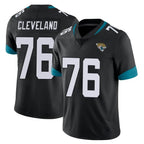 J.Jaguars #76 Ezra Cleveland Player Black Vapor Untouchable Limited Home Game Ddoa Stitched Jerseys